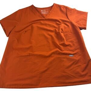 Figs Leon Scrub Top 3XL Orange Technical Collection Medical Uniform